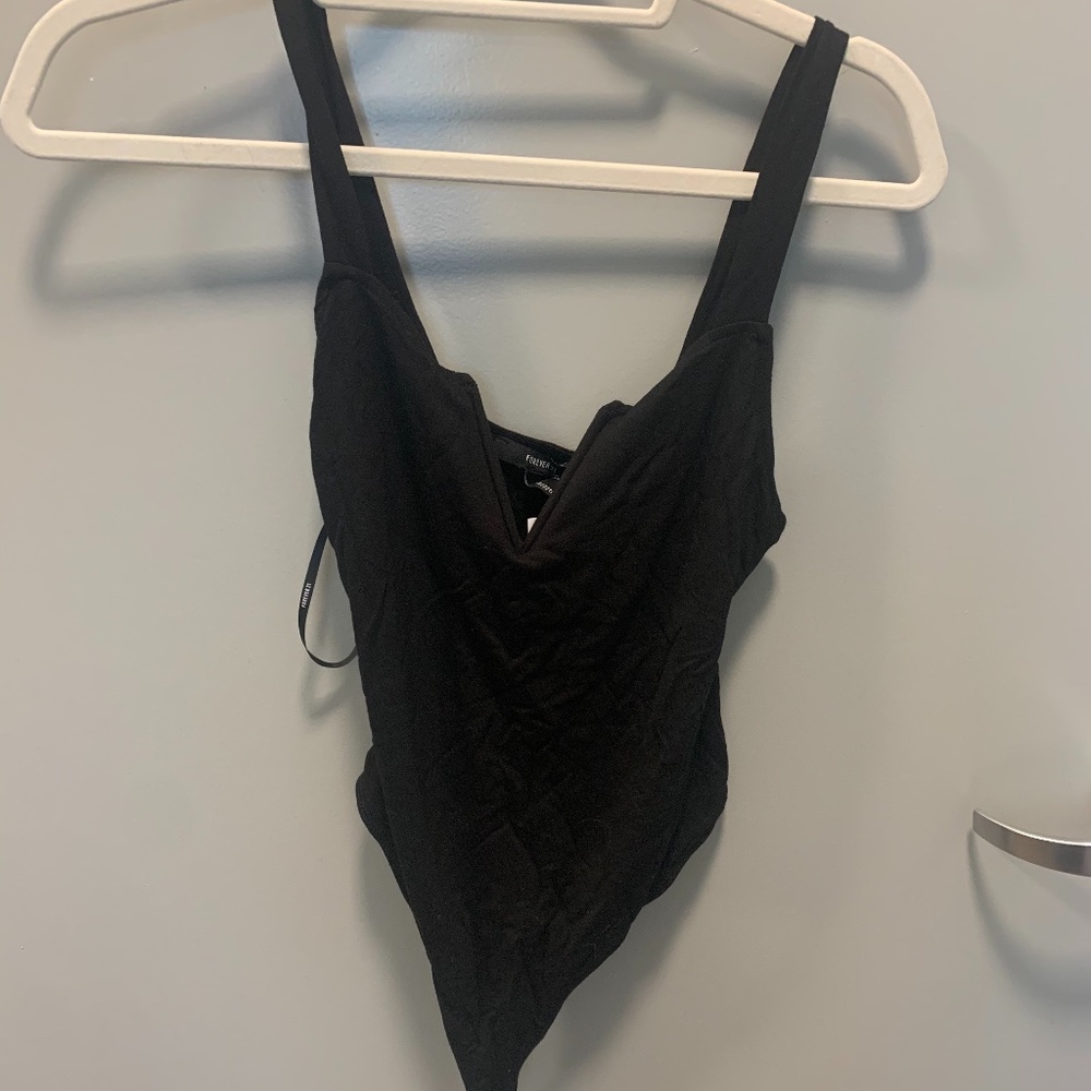 Forever 21 black v-neck bodysuit